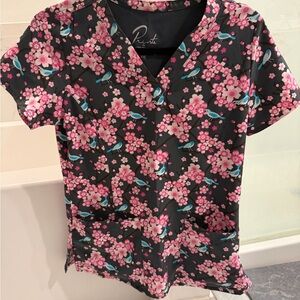 Women's Pink Floral V-Neck Top
